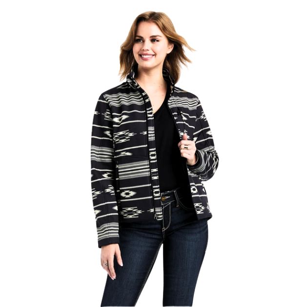 Women's Ariat Softshell Chimayo Jacket - Rio Chiquito Black/Buttercream