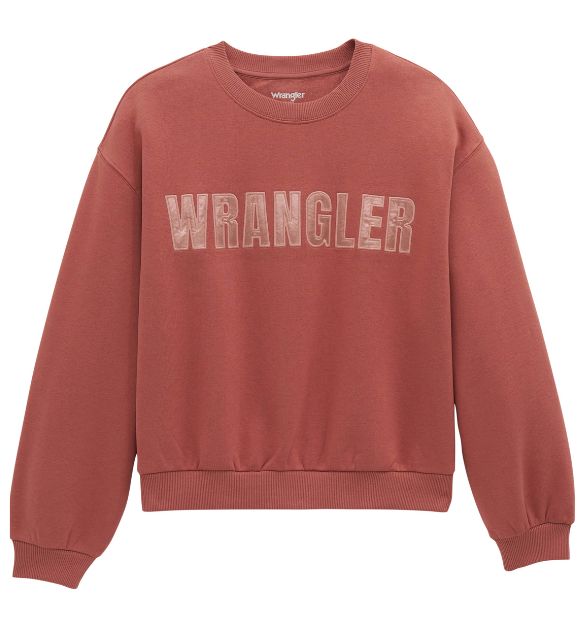 Wrangler Women's Crew Fleece Sweater – Withered Rose | Western Sweatshirt