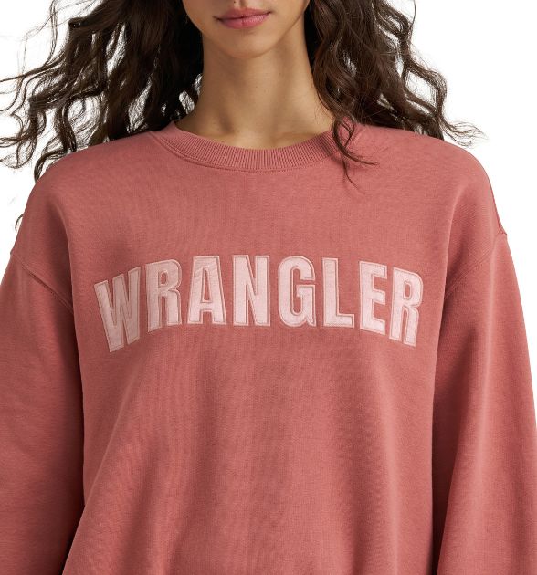Wrangler Women's Crew Fleece Sweater – Withered Rose | Western Sweatshirt