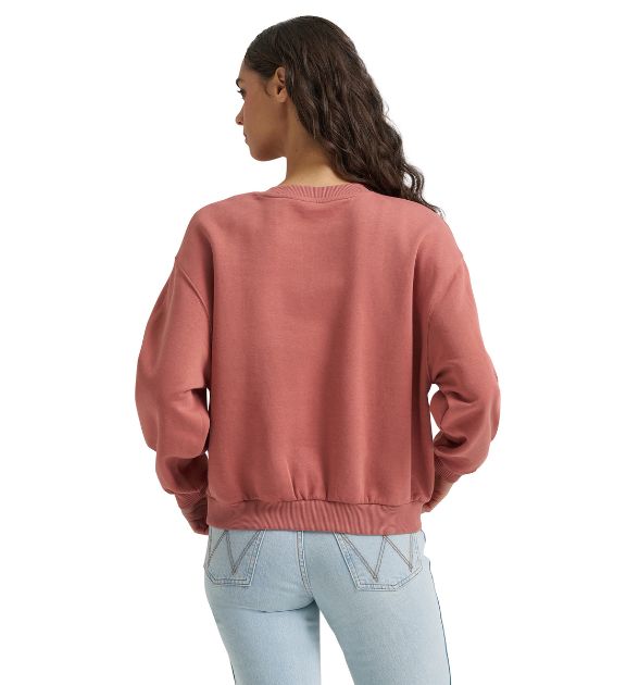 Wrangler Women's Crew Fleece Sweater – Withered Rose | Western Sweatshirt