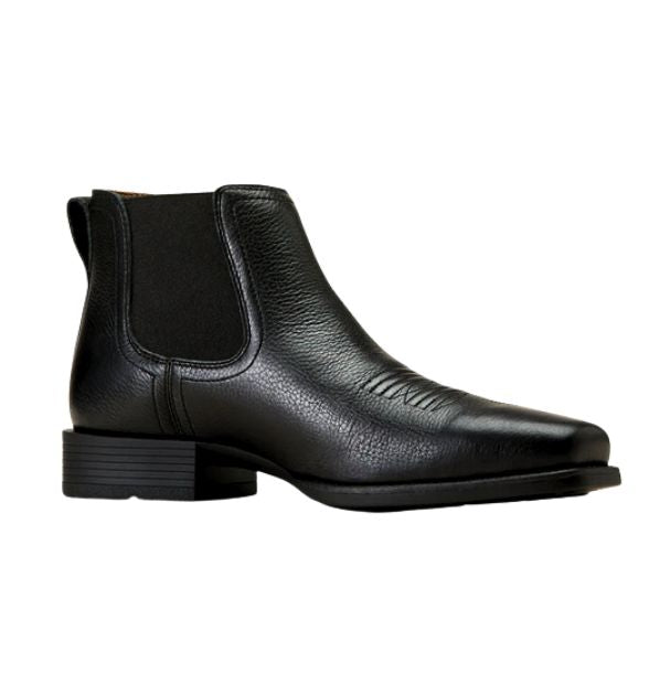 Men's Ariat Booker Ultra Square Toe Western Boot - Black Deertan