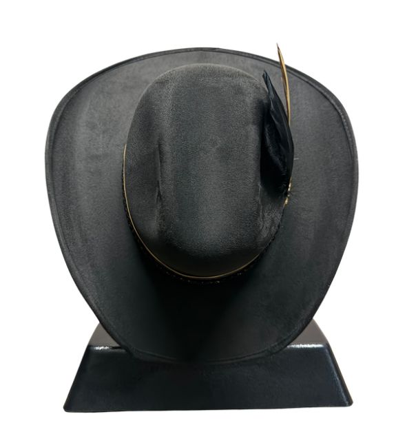 Stone Women's Black Cowboy Hat with Gold Accents | Western Hat