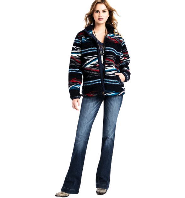 Women's Ariat Chimayo Fleece Jacket - Chimayo Jacquard Sherpa