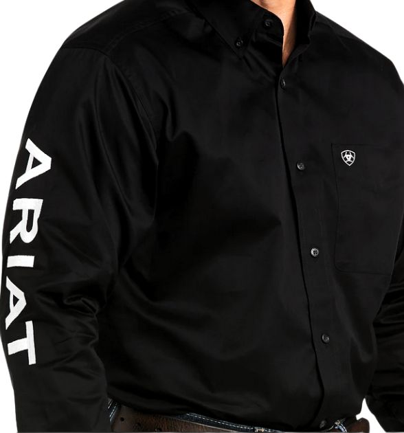 Men's Ariat Team Logo Twill Classic Fit Shirt - Black/White