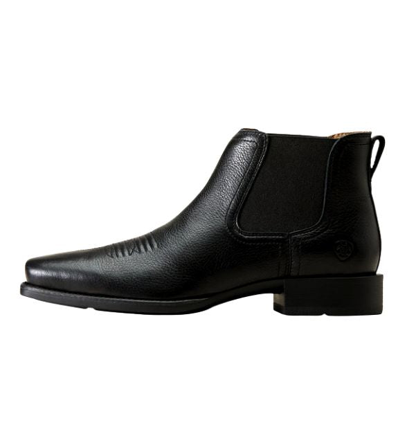 Men's Ariat Booker Ultra Square Toe Western Boot - Black Deertan