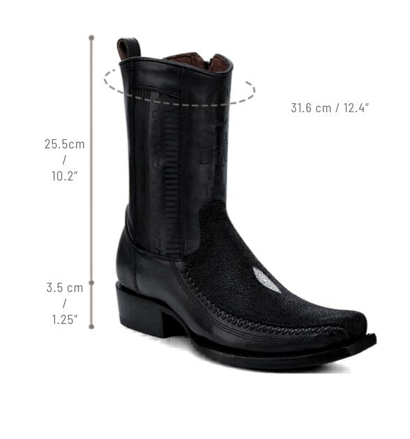 Men's Cuadra Mantarraya Narrow Square Toe Boot - Black