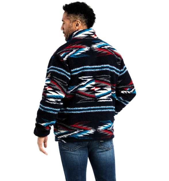 Men's Ariat Fleece Chimayo New Mexico Jacket - Navy