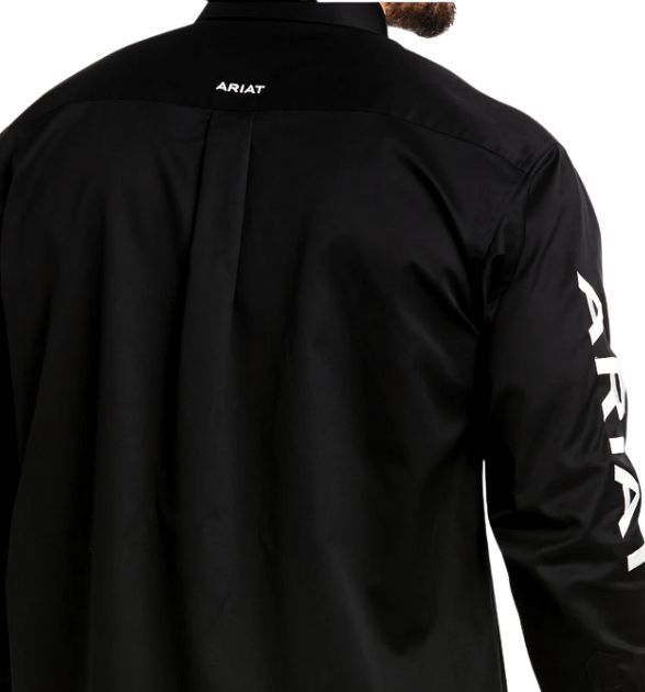 Men's Ariat Team Logo Twill Classic Fit Shirt - Black/White