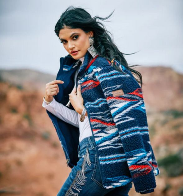Women's Ariat Chimayo Fleece Jacket - Chimayo Jacquard Sherpa