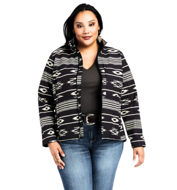 Women's Ariat Softshell Chimayo Jacket - Rio Chiquito Black/Buttercream