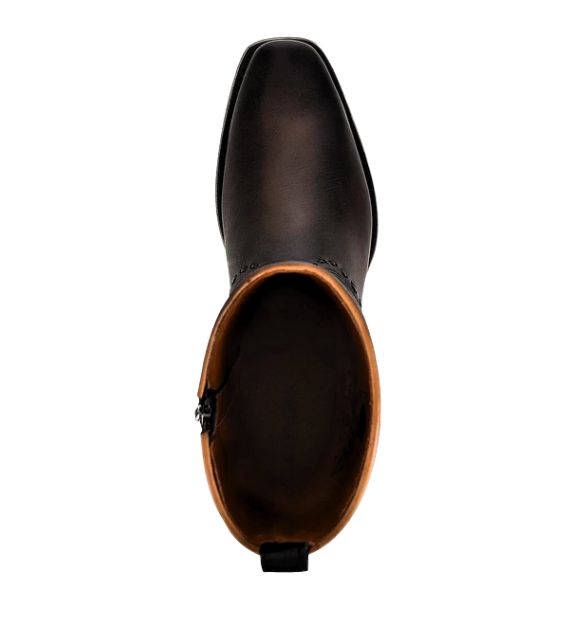 Men's Cuadra Bovine Leather Narrow Square Toe Zipper Boot - Black