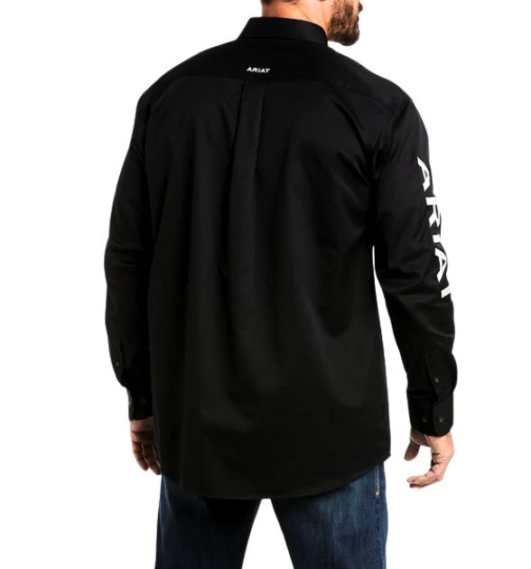Men's Ariat Team Logo Twill Classic Fit Shirt - Black/White