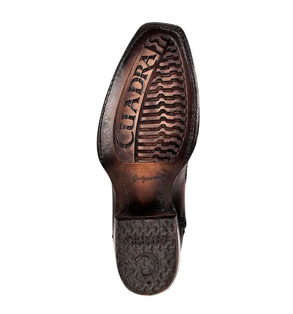 Cuadra Men's Ostrich Leg Leather Narrow Square Toe Boot - Chocolate