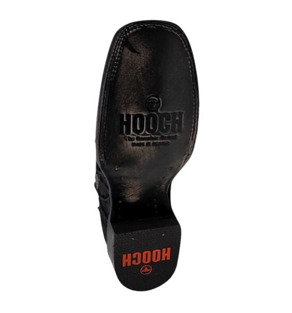 Men's Hooch Pirarucu Leather Print Square Toe Boot - Black