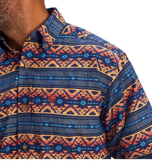 Ariat Men's Nikolai Classic Fit Western Shirt – Blue Chambray