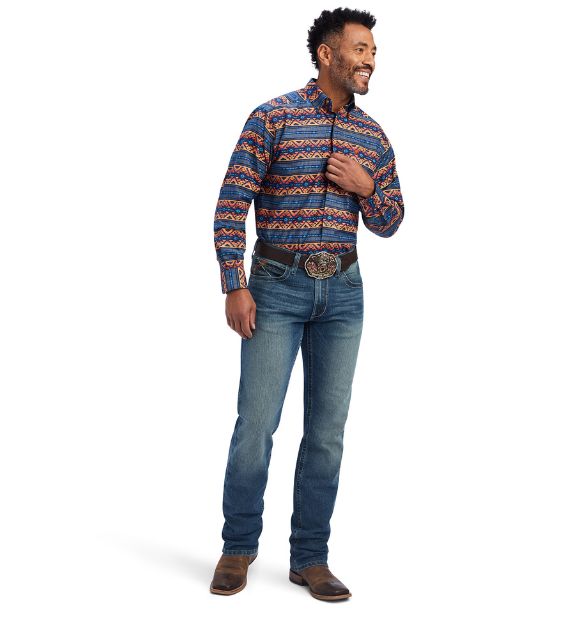 Ariat Men's Nikolai Classic Fit Western Shirt – Blue Chambray