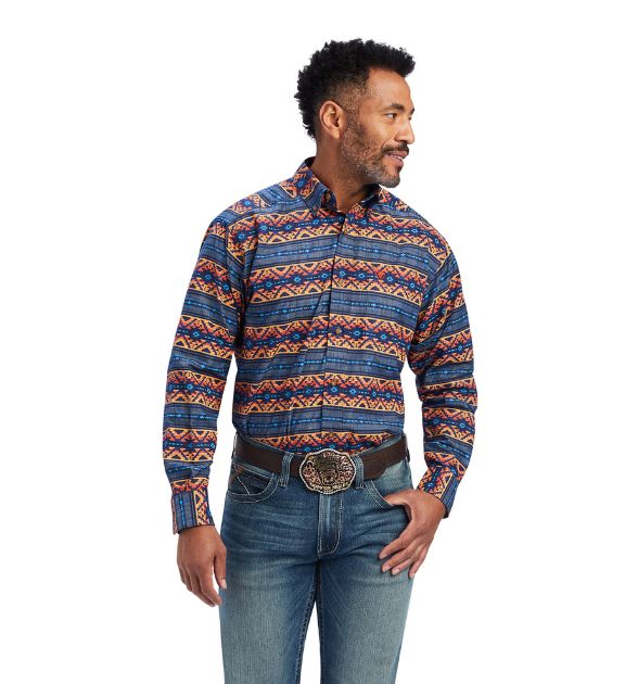 Ariat Men's Nikolai Classic Fit Western Shirt – Blue Chambray