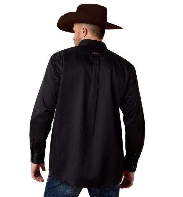 Men's Ariat Solid Twill Classic Long Sleeve Shirt - Black