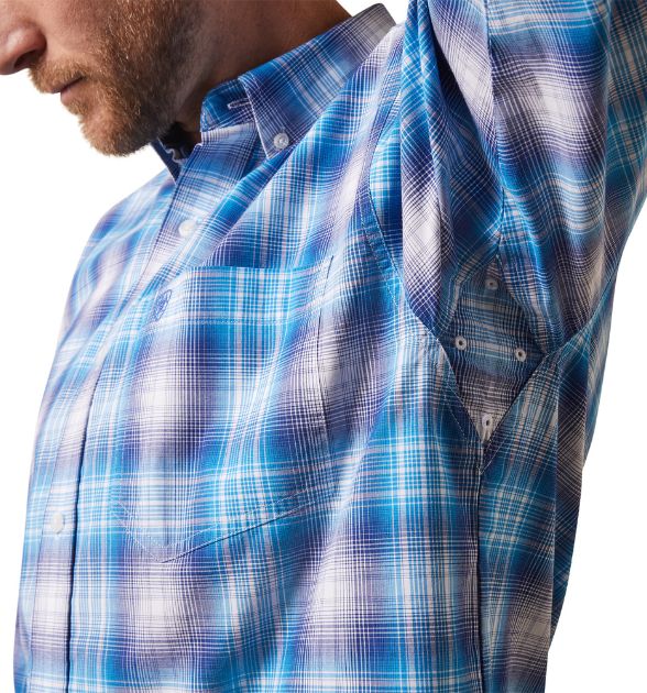 Ariat Men's Pro Lukas Long Sleeve Shirt – Light Blue Plaid