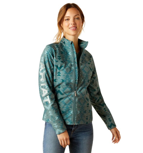 Ariat Women's Southwestern Softshell Jacket – Pinewood/Turquoise