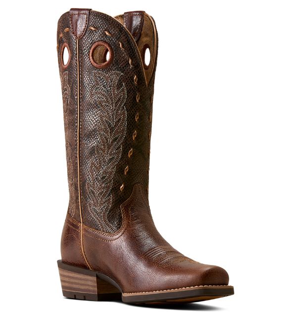 Ariat Women's Lucero Narrow Cutter Toe Western Boot – Deepest Tan/Chocolate Snake Print