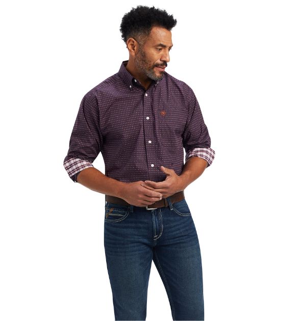 Ariat Men's Dylen Classic Long Sleeve Shirt – Claret | Western Button-Down Shirt