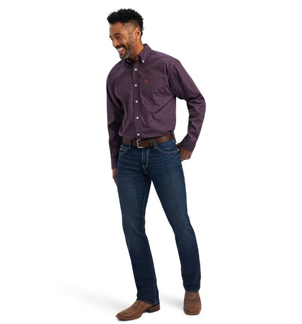 Ariat Men's Dylen Classic Long Sleeve Shirt – Claret | Western Button-Down Shirt