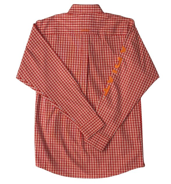 Ariat® Pro Team Malcolm Classic Long Sleeve Shirt – Orange | Men's Western Shirt
