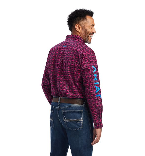 Ariat Men's Team Markus Long Sleeve Shirt – Magenta Purple