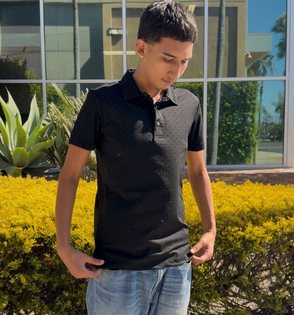 BC1 Men's Luxury Polo Collection Shirt – Black Rhinestone Polo