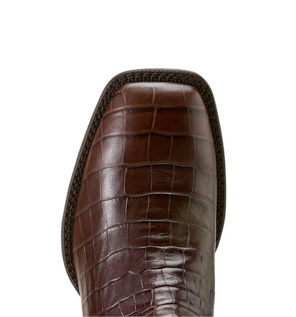 Men's Ariat Booker Chelsea Wide Square Toe Western Boot - Chocolate Croc Print