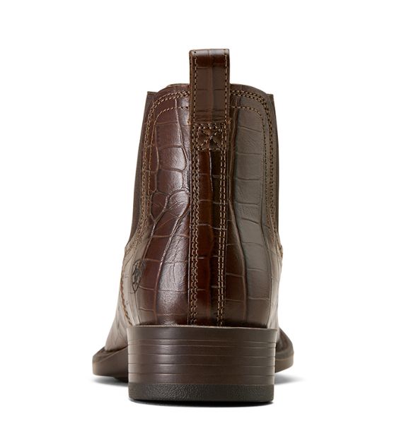 Men's Ariat Booker Chelsea Wide Square Toe Western Boot - Chocolate Croc Print