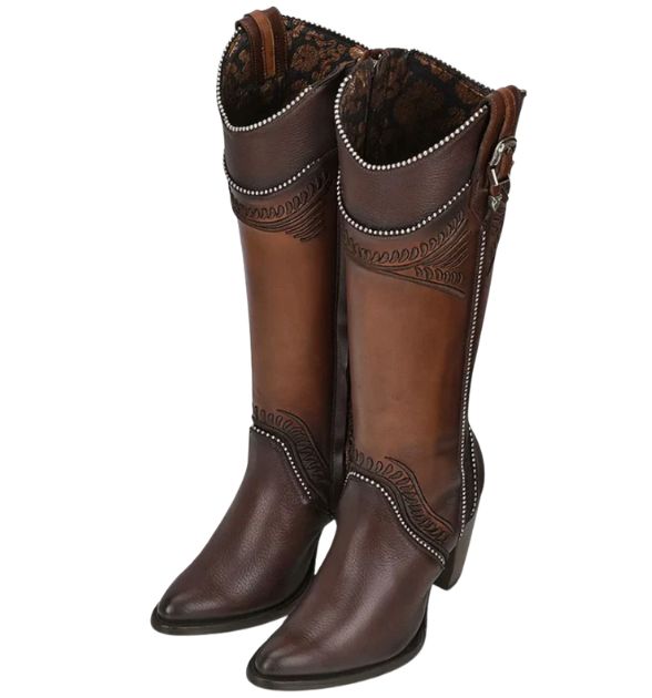 Cuadra Women's Res Pitbull Damasco Round Toe Boot, Chocolate