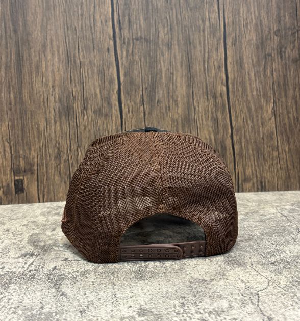 Cuadra Men's Monogram Print & Bovine Leather Cap - Brown