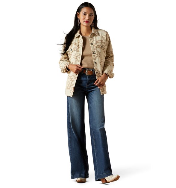 Ariat Women's Clovis Insulated Shirt Jacket - Puebla Print Beige