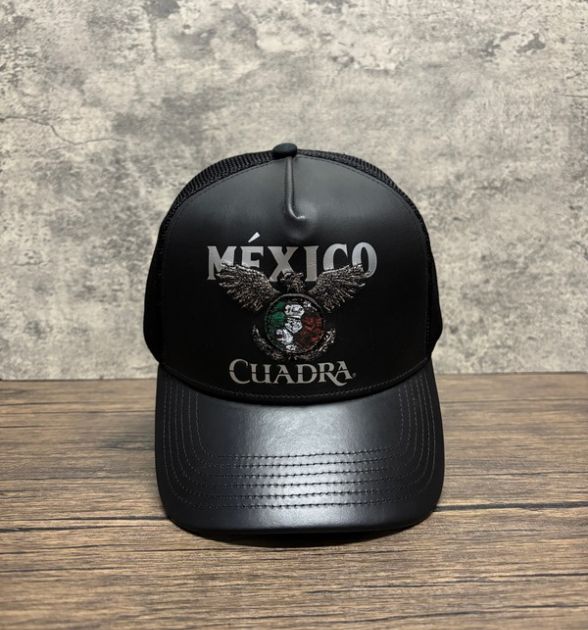 Cuadra Unisex Bovine Leather Mexico Limited Edition Cap - Black