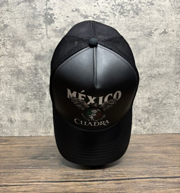 Cuadra Unisex Bovine Leather Mexico Limited Edition Cap - Black