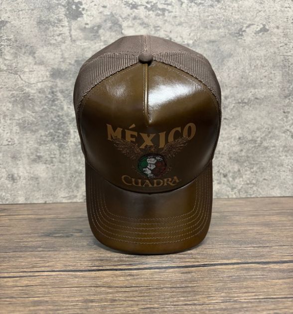 Cuadra Unisex Bovine Leather Mexico Limited Edition Cap - Brown