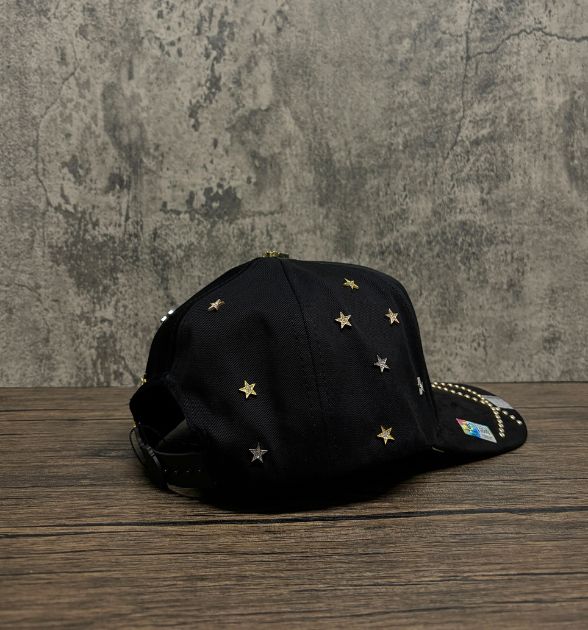 Bigg Boss Men's San Judas Snapback Cap – Black Gold | Embroidered Western Hat