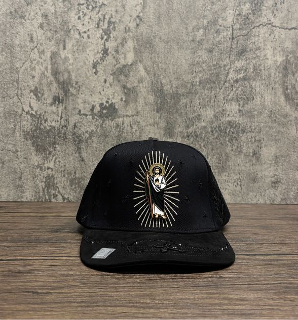 Bigg Boss Men's San Judas Snapback Cap – Black | Embroidered Hat