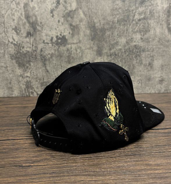 Bigg Boss Men's San Judas Snapback Cap – Black | Embroidered Hat