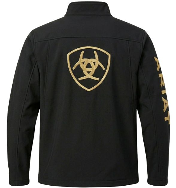 Ariat Men's New Team Softshell Brand Jacket, Black/Gold