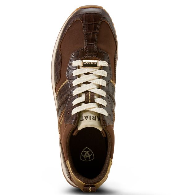 Ariat Women's Ranch Runner Shoe - Luxe Espresso Croc Print