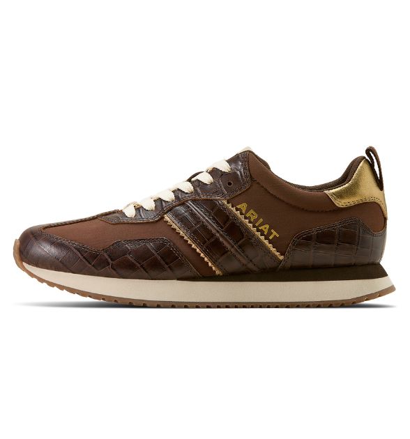 Ariat Women's Ranch Runner Shoe - Luxe Espresso Croc Print