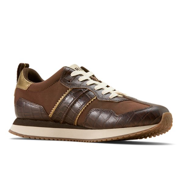 Ariat Women's Ranch Runner Shoe - Luxe Espresso Croc Print
