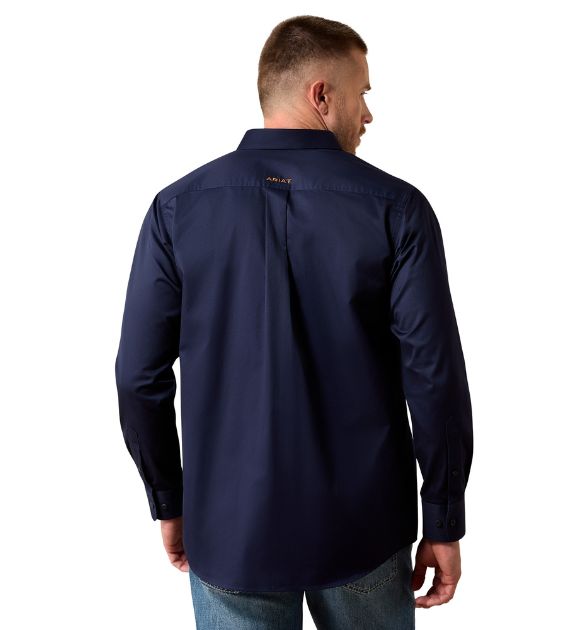 Ariat Men's Solid Twill Classic Long Sleeve Western Shirt - Navy