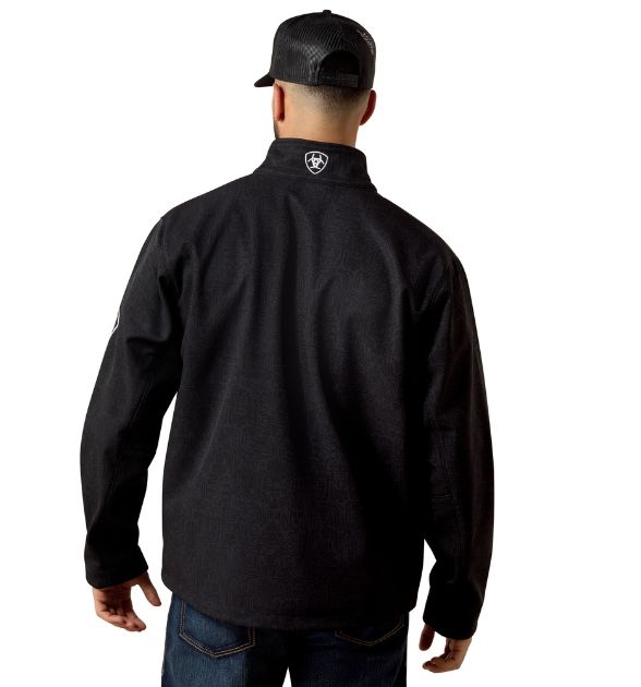 Ariat Men's Mexico Style Softshell Jacket – Black | All-Over Pattern