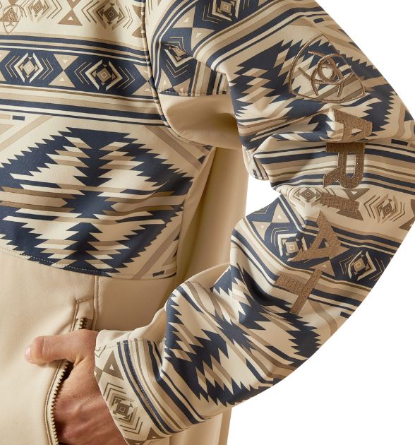 Ariat Men's Logo Softshell Jacket – White Pepper Cream Southwest | Western Jacket