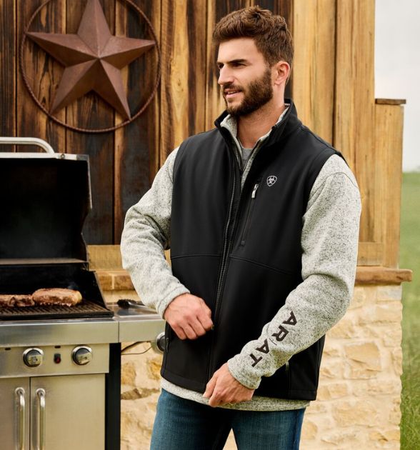Ariat® Men's Logo Softshell Vest – Black