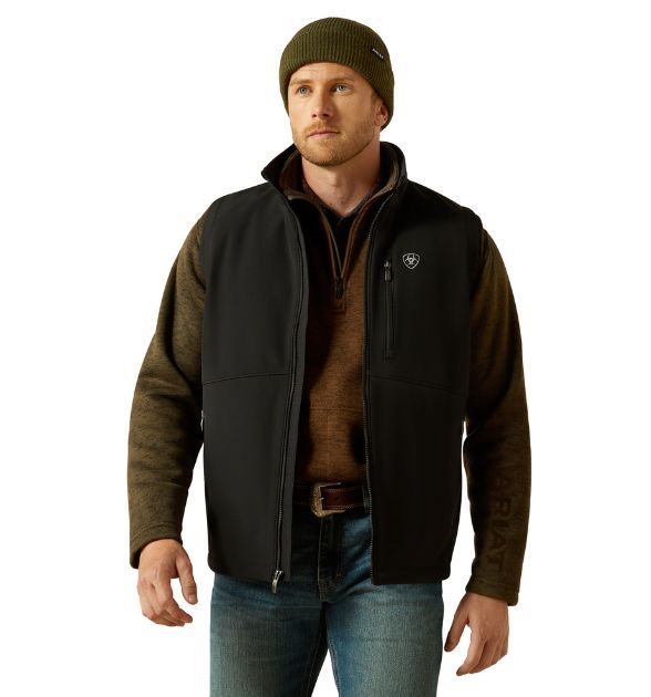 Ariat® Men's Logo Softshell Vest – Black
